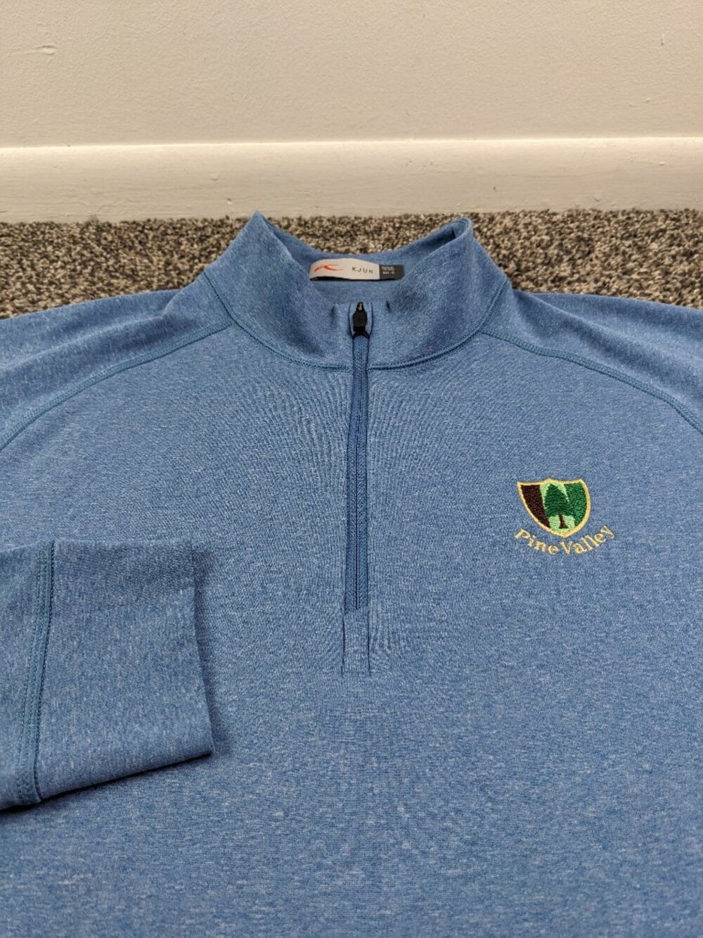 KJUS Pine Valley Golf Club Jacket Keano 1/2 Zip Blue Mens Small